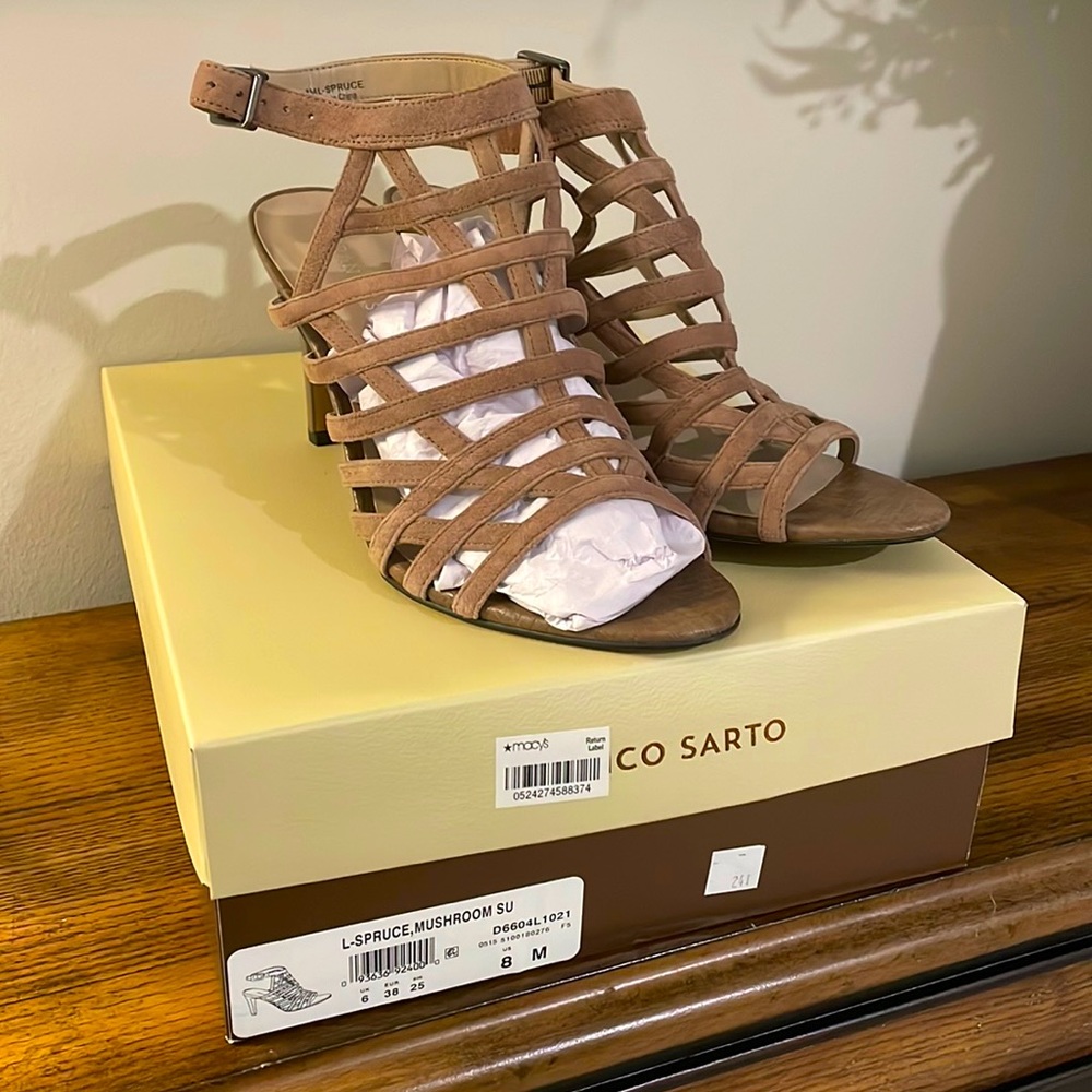 Perfect condition suede basket weave cocktail shoes